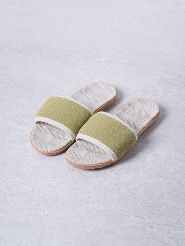 韓國 DAISO - 條紋亞麻拖鞋♡鞋子