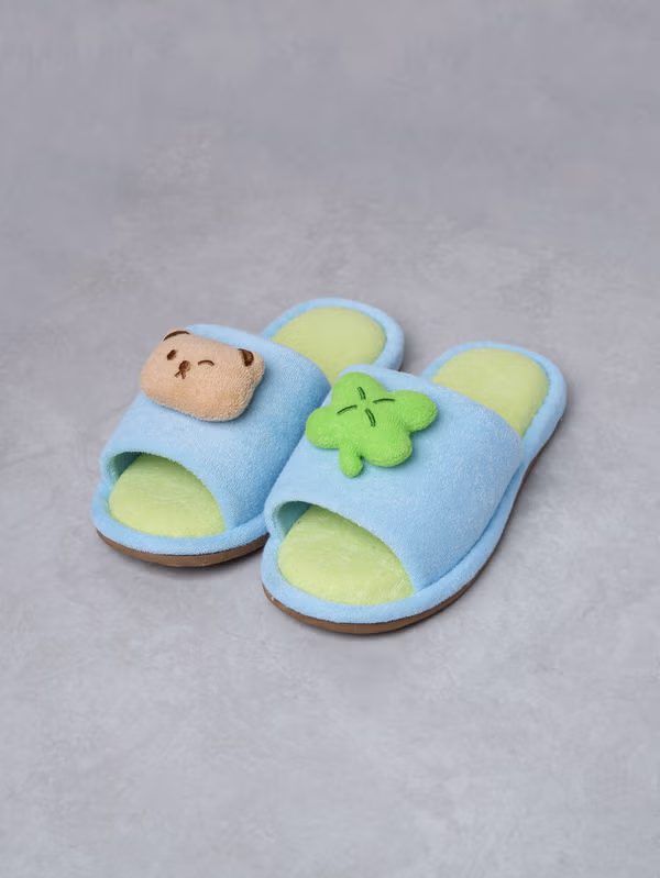 韓國 DAISO - 角色開口家居拖鞋 藍色♡鞋子