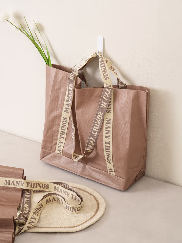 韓國 DAISO - 雙層印刷手柄防水袋♡包包