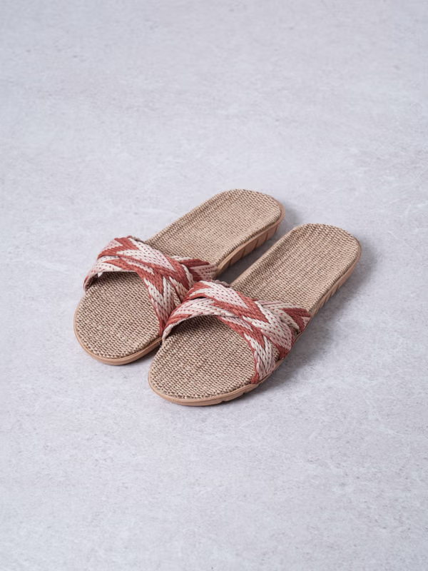 韓國 DAISO - 三條交叉麻布拖鞋♡鞋子