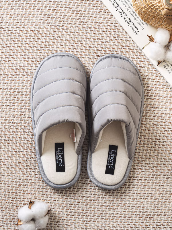 韓國 DAISO - 簡約填充居家拖鞋 灰色♡鞋子