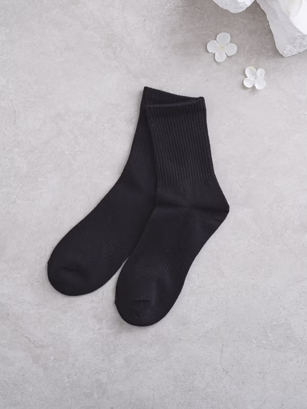 韓國 DAISO - 女性黑色中筒襪♡襪子