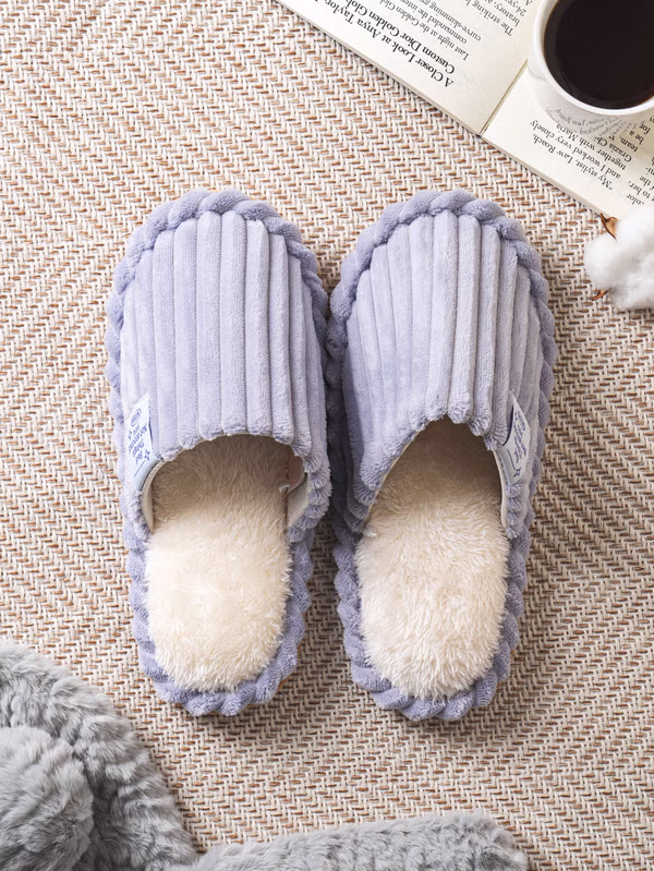 韓國 DAISO - 粗絨布標籤居家拖鞋♡鞋子