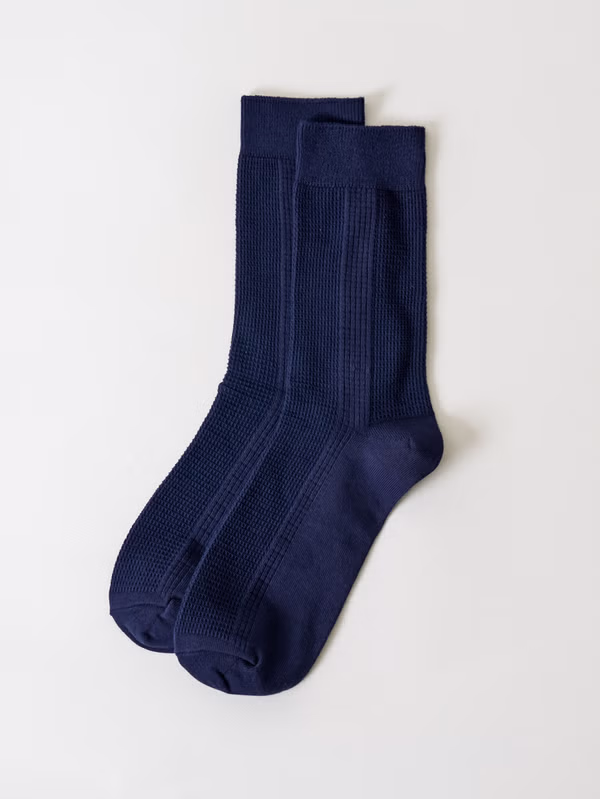 韓國 DAISO - 男士長襪藍色♡襪子