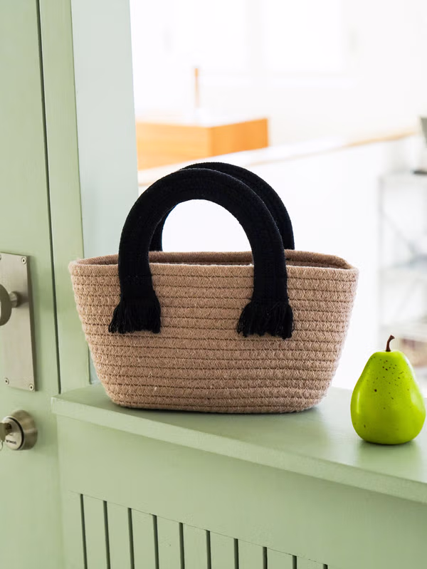 韓國 DAISO - 手提袋 黑棕色♡包包