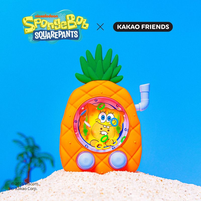 韓國 Kakao Friends X 海綿寶寶 水動公仔鑰匙圈