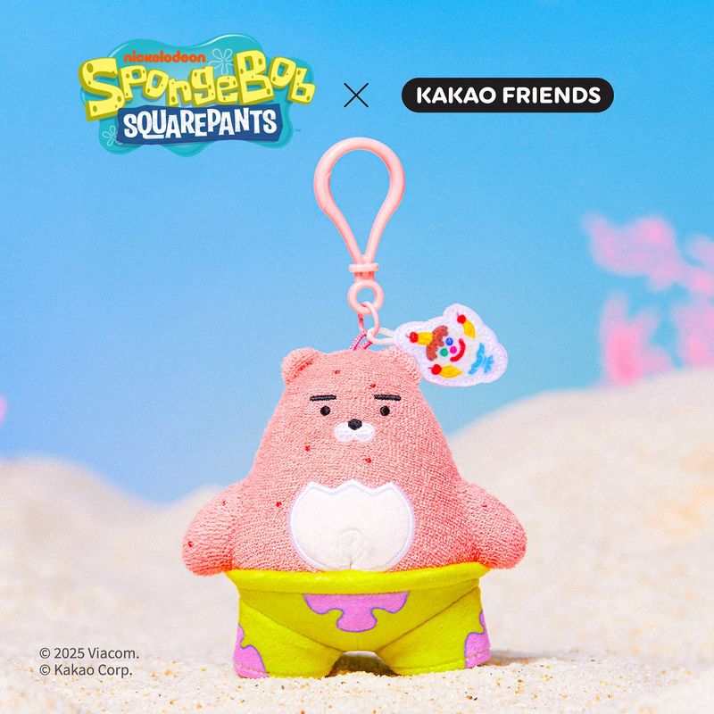 韓國 Kakao Friends X 海綿寶寶 鑰匙圈毛絨玩具
