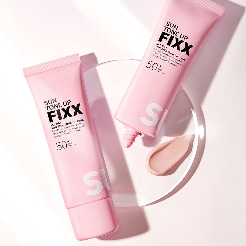 韓國 Olive Young 特別優惠套裝 - So Natural All Day Sun Fixx Tone Up Pink SPF50 PA 全天防曬霜 50mL 