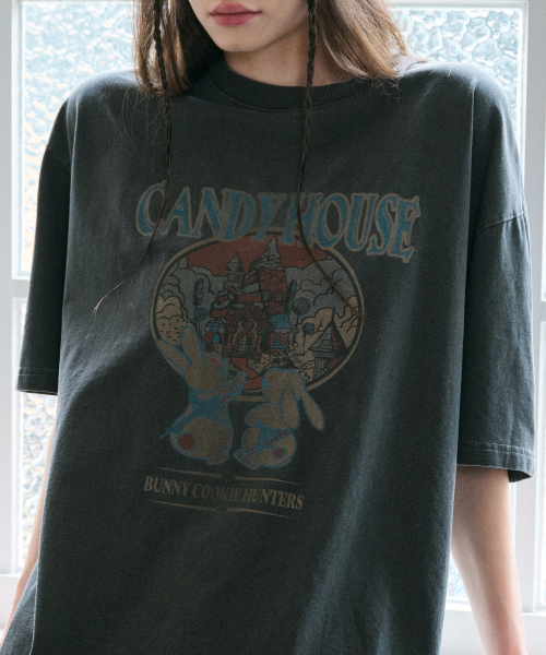 韓國 CPGN STUDIO Candy House Pigment Short Sleeve T-Shirt Smoke Black