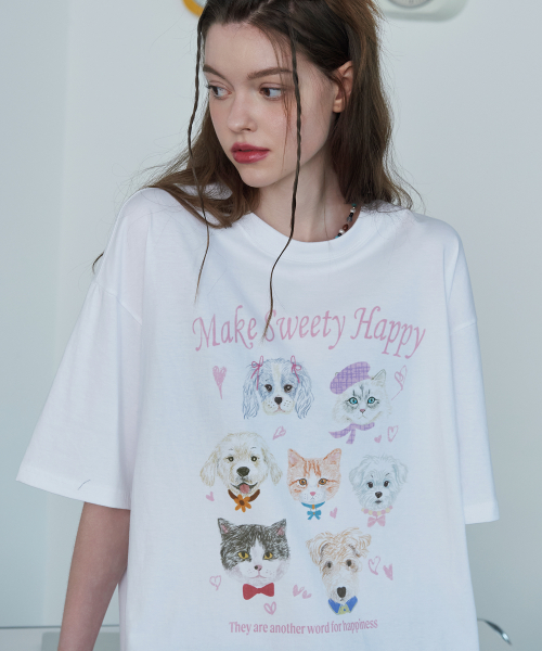 韓國 CPGN STUDIO DTP Happy Sweet Short Sleeve T-shirt White