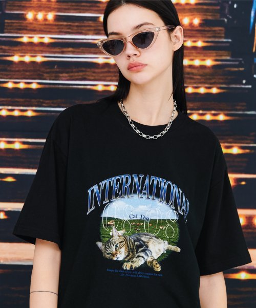 韓國 CPGN STUDIO [20 count] DTP CAT DAY short sleeve T-shirt Black