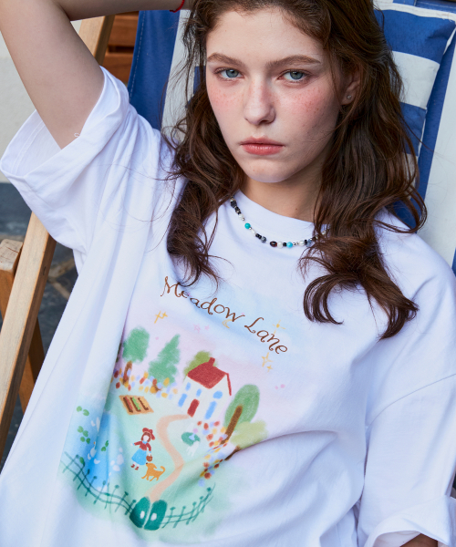 韓國 CPGN STUDIO DTP Meadow Rain Short Sleeve T-shirt White