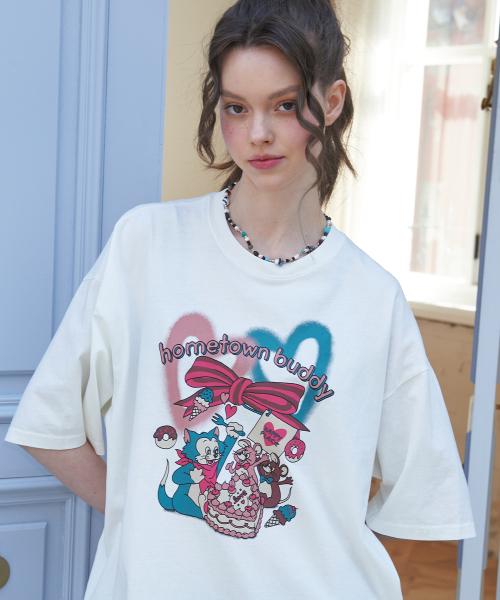 韓國 CPGN STUDIO Hometown Buddy Short Sleeve T-shirt Star White