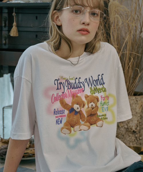 韓國 CPGN STUDIO DTP TEDDY BUDDY Short Sleeve T-shirt White