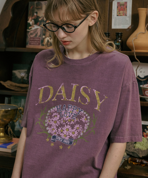 韓國 CPGN STUDIO Daisy Pigment Short Sleeve T-shirt Ash Purple