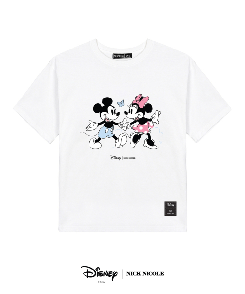 韓國 닉앤니콜(NICK&NICOLE) DISNEY MICKEY MOUSE COUPLE WALK TOP_WHITE