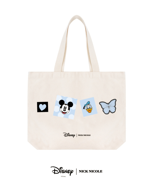韓國 닉앤니콜(NICK&NICOLE) DISNEY MICKEY DONALD DUCK PATCH ECOBAG_OATMEAL