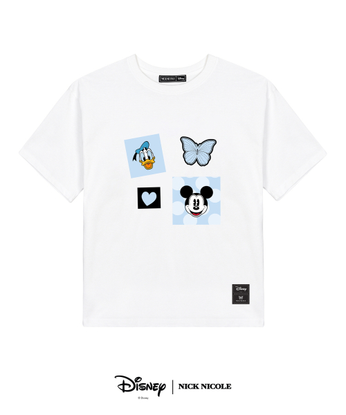 韓國 닉앤니콜(NICK&NICOLE) DISNEY MICKEY DONALD DUCK PATCH TOP_WHITE
