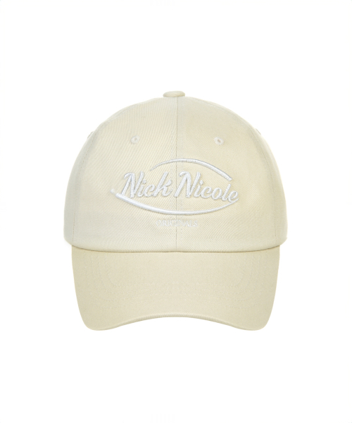 韓國 닉앤니콜(NICK&NICOLE) NICOLE ORIGINALS LOGO BALL CAP_BEIGE WHITE