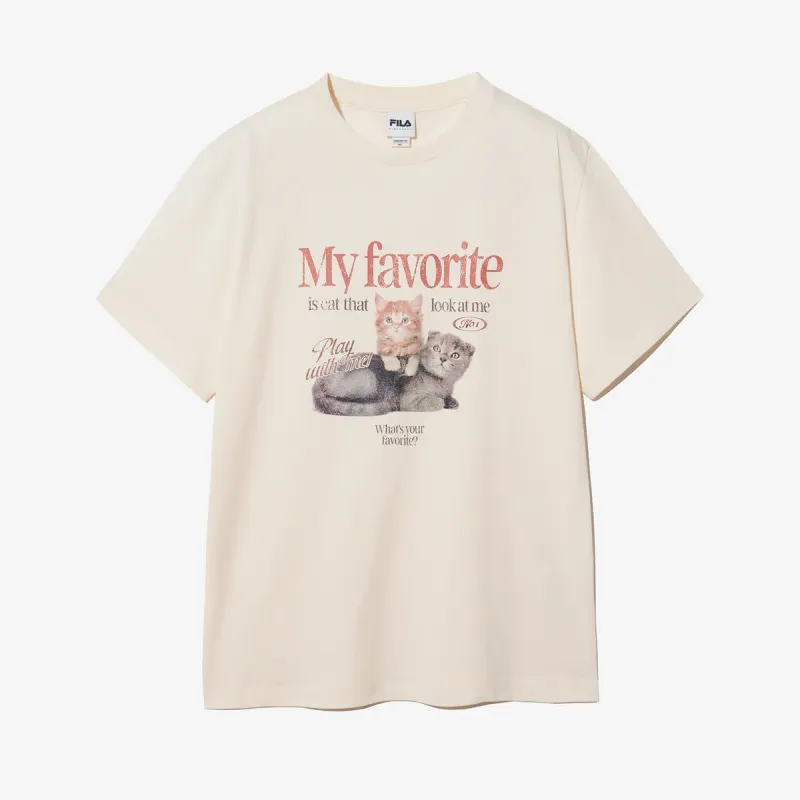 韓國 (FILA) - [MY T-shirt] Overfit Cat T-shirt_FS252RS01F004_175