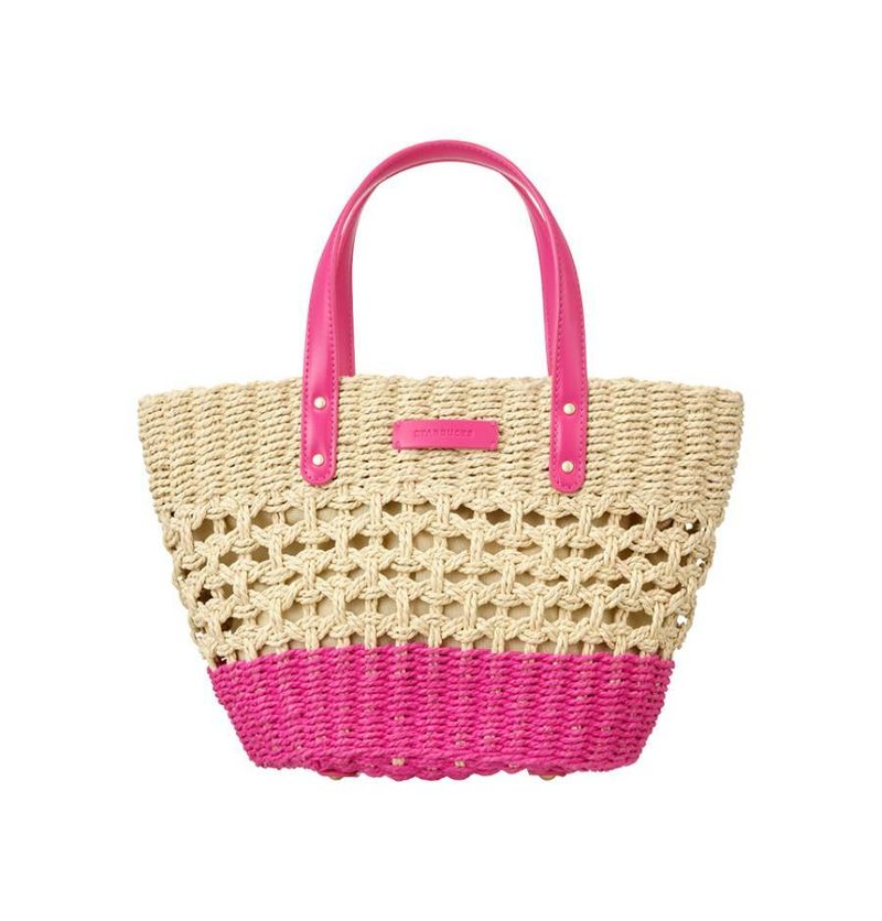 [韓國STARBUCKS] Aloha Raffia Totebag Pink

