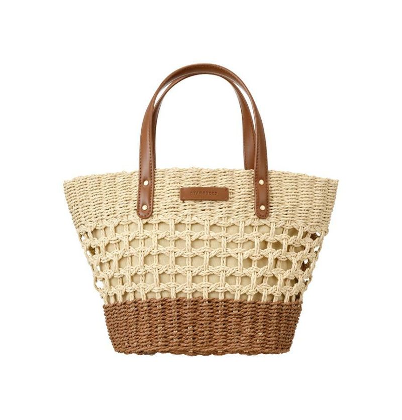 [韓國STARBUCKS] Aloha Raffia Tote Bag Brown
