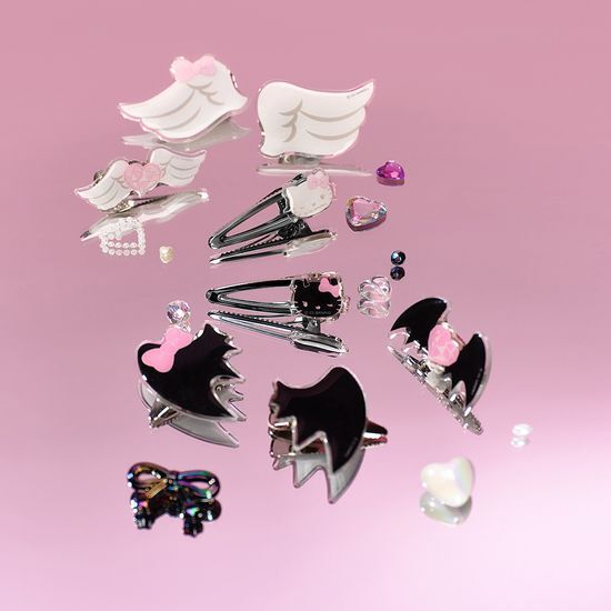 韓國 Olive Young 特別優惠套裝 - Fillimilli X Hello Kitty 天使與惡魔系列聯名限定｜髮夾 (4個)
