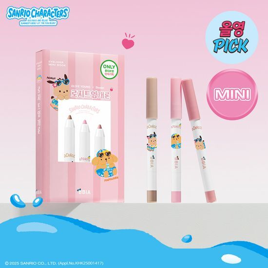 韓國 Olive Young 特別優惠套裝 - 7月限定｜Olive Young 精選推薦款 × Sanrio 聯名 | BBIA 迷你眼線筆 0.3g (3支／組) 
