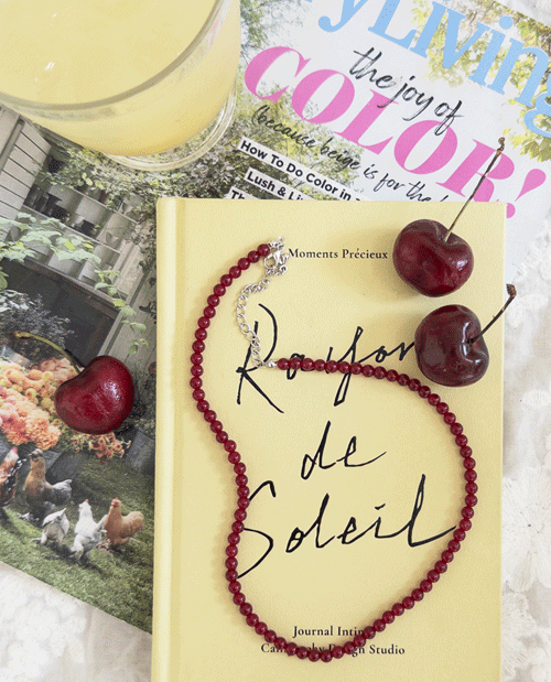 leelin - [루비 레드 비즈 목걸이]♡韓國女裝頸飾