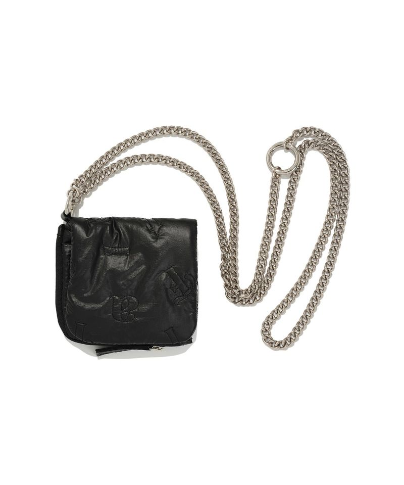 ［韓國限時優惠！］FALLETT - 字母綴飾3WAY錢包黑色