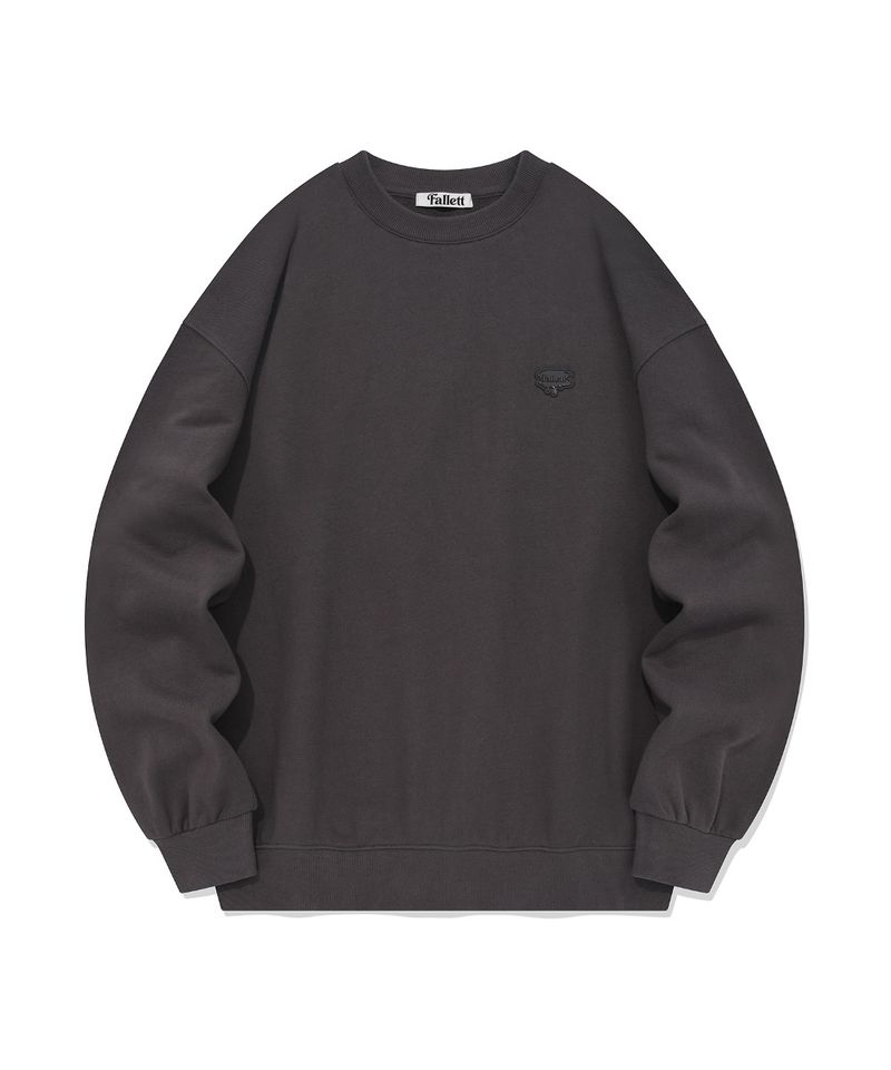［韓國限時優惠！］FALLETT - 刷印標誌長袖T恤炭灰