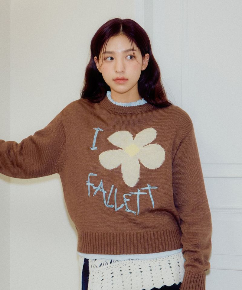 ［韓國限時優惠！］FALLETT - 花卉圖案針織衫