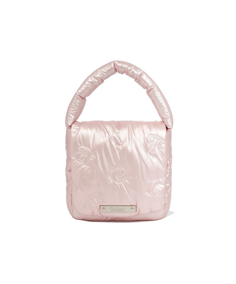 ［韓國限時優惠！］FALLETT - 字母綴飾小翻蓋手提包粉色