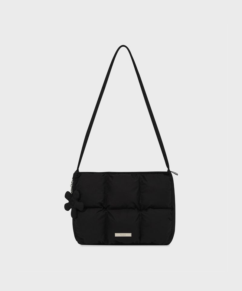 ［韓國限時優惠！］FALLETT - 花卉鑰匙圈絨面包黑色