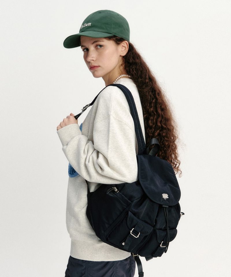 ［韓國限時優惠！］FALLETT - 雙口袋小背包黑色