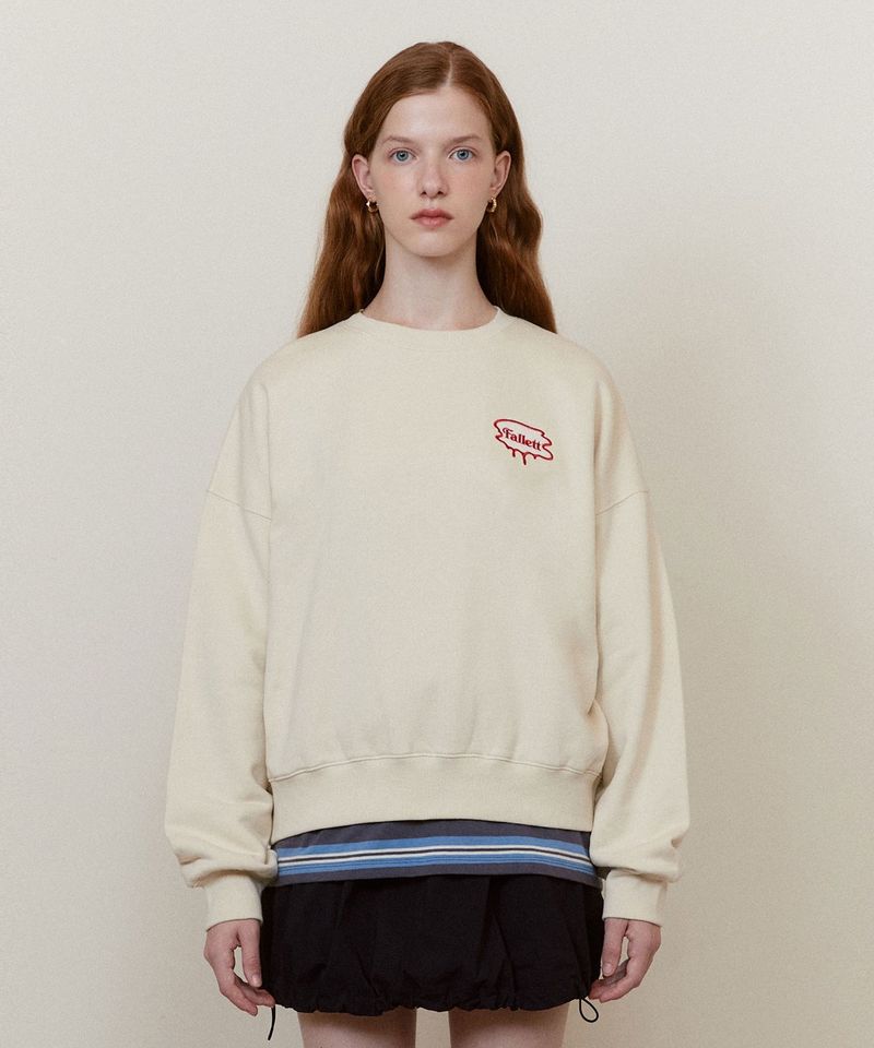 ［韓國限時優惠！］FALLETT - 小刷標誌衛衣米色