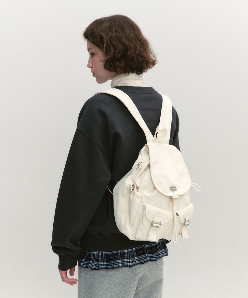 ［韓國限時優惠！］FALLETT - 雙口袋小背包象牙色