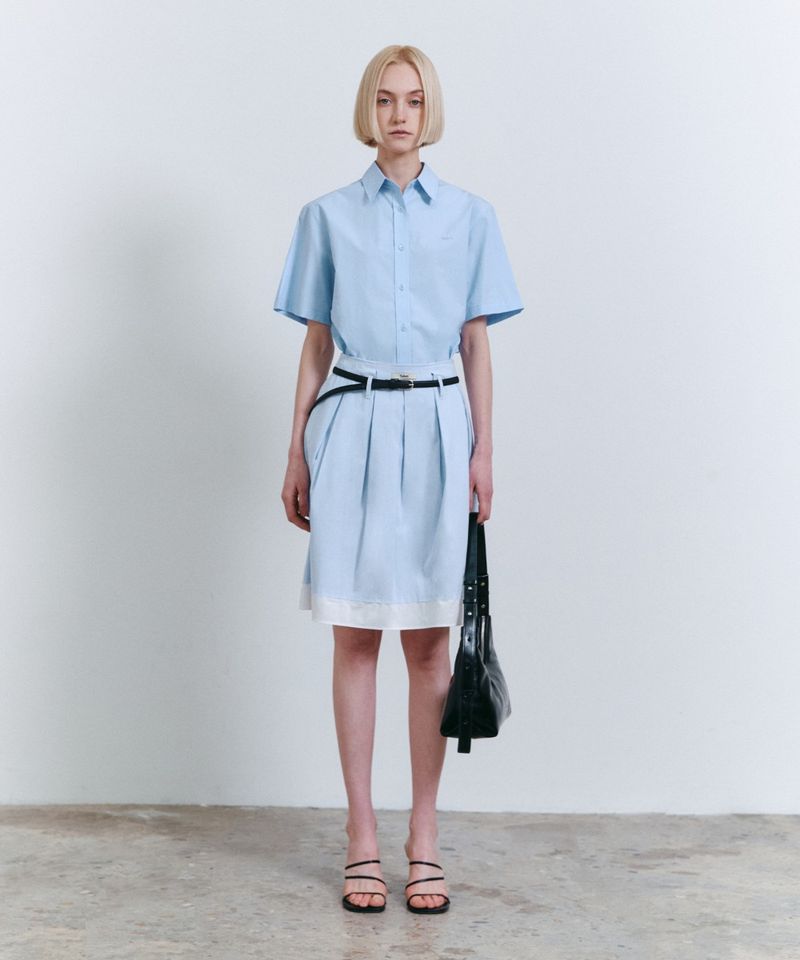 FALLETT - 條紋裙天藍