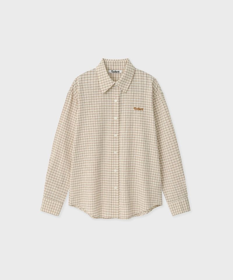 ［韓國限時優惠！］FALLETT - 小故事標誌格仔襯衫棕色