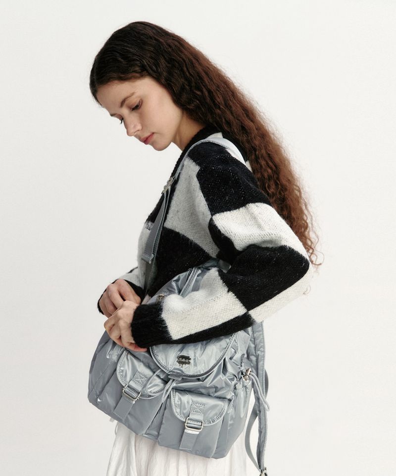 ［韓國限時優惠！］FALLETT - 雙口袋小背包銀色