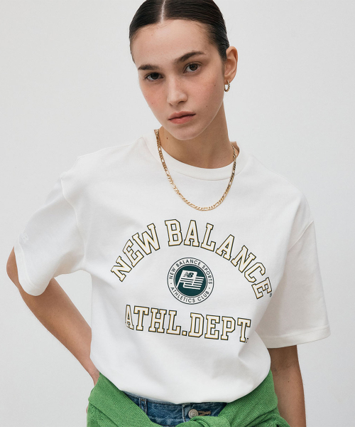 韓國 NEW BALANCE NBNEF21593 / UNI 學院俱樂部短袖 T 卹(奶油色)