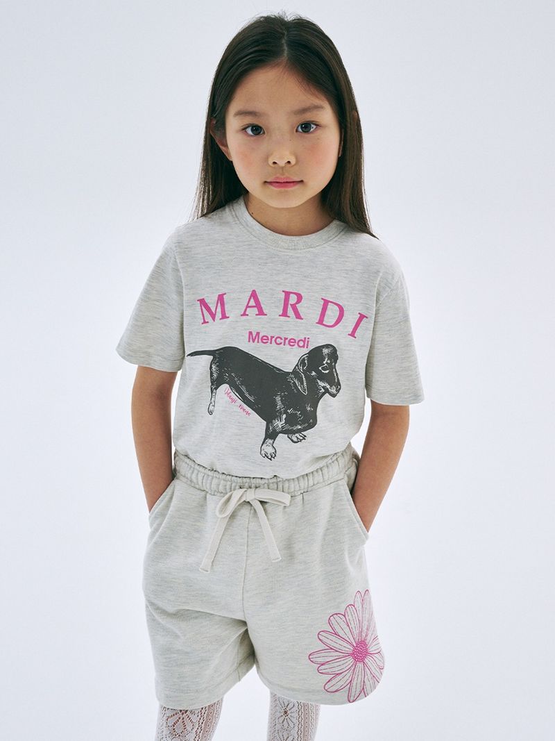 ［韓國限時優惠～］韓國 Mardi Mercredi - KIDS TSHIRT DDANJI_OATMEAL PINK