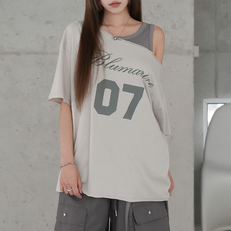 binary01 - 윌로 프린트 티셔츠♡韓國女裝上衣