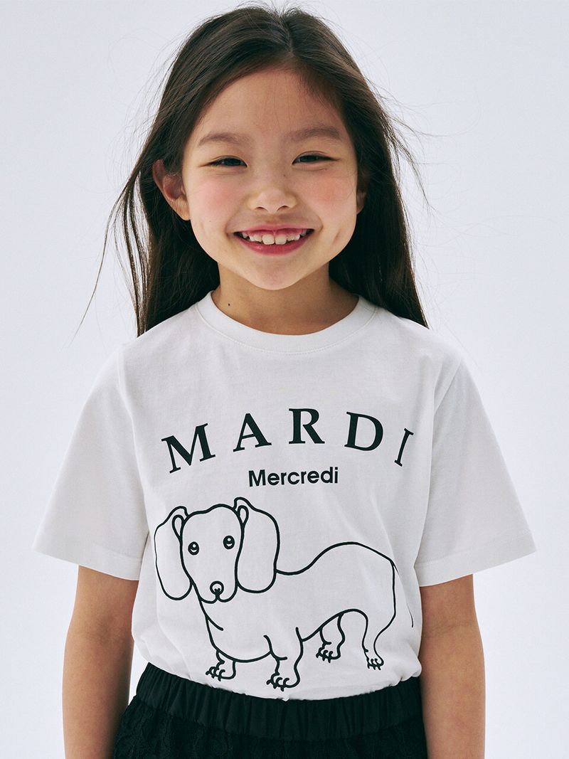 ［韓國限時優惠～］韓國 Mardi Mercredi - KIDS TSHIRT DDANJI CH.06_IVORY BLACK