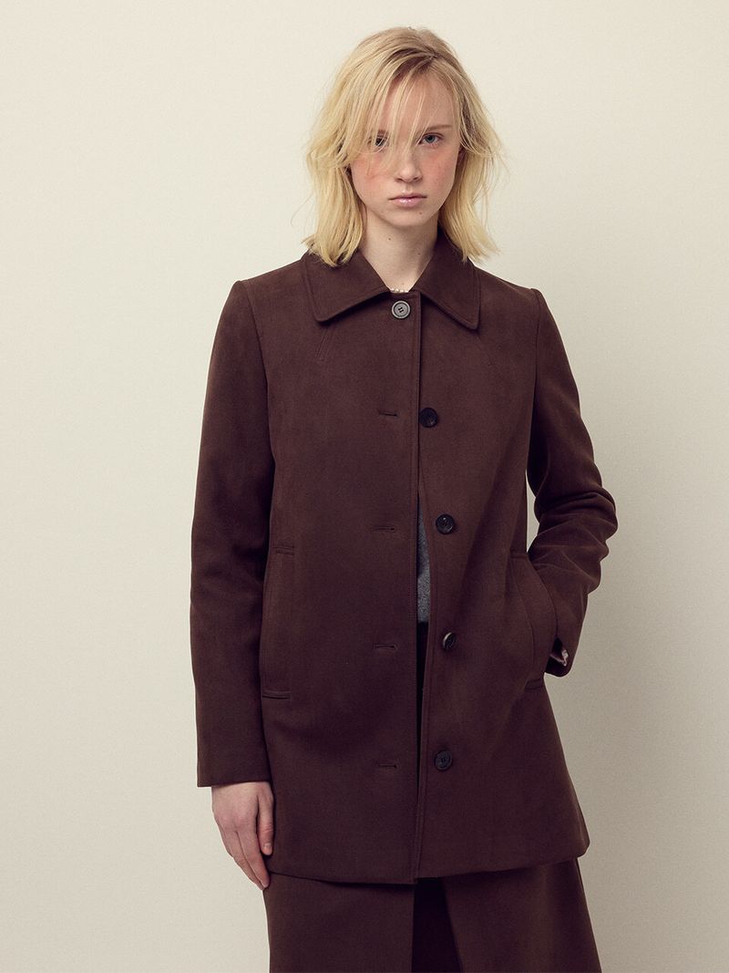 Mardi Mercredi - SUEDE A LINE JACKET_BROWN