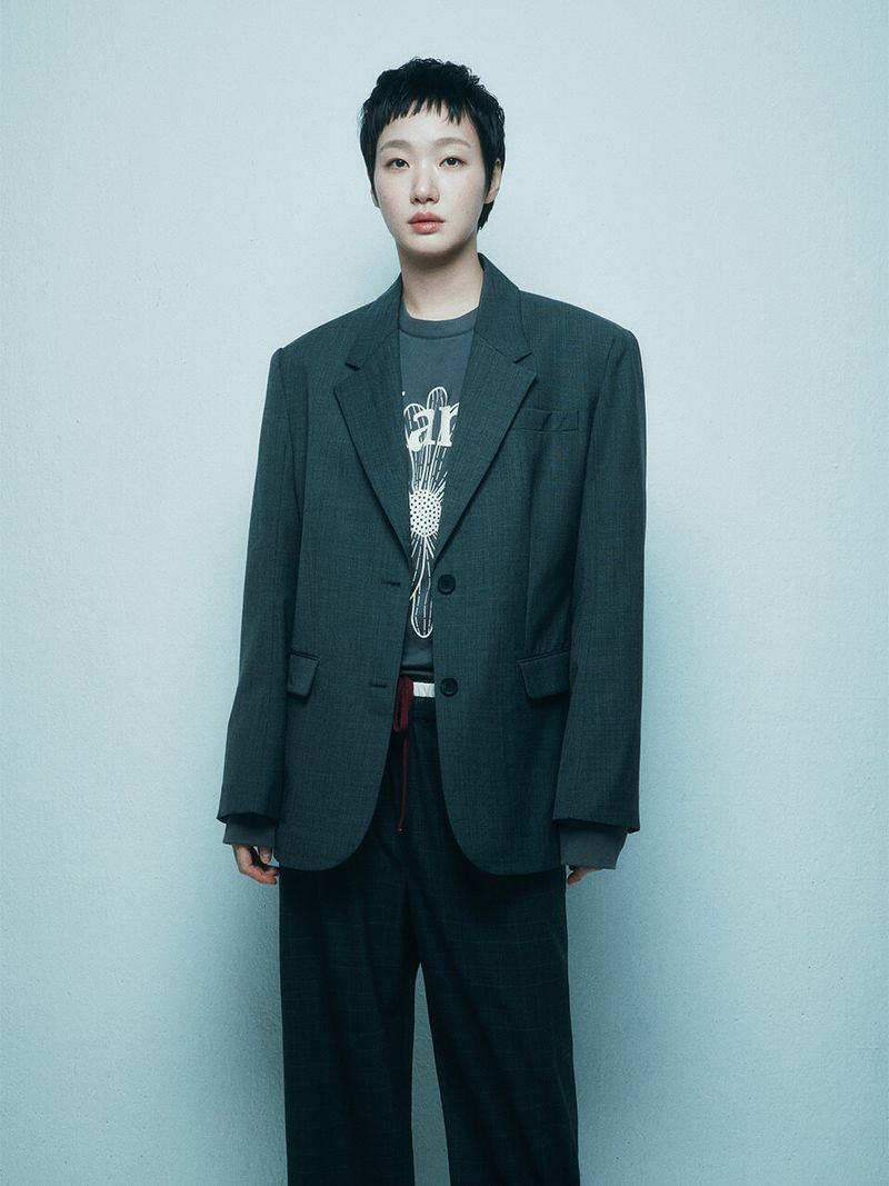 Mardi Mercredi - WOOL OVERSIZED SINGLE JACKET_CHARCOAL