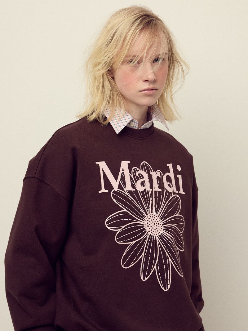 Mardi Mercredi - SWEATSHIRT FLOWERMARDI_BROWN PALEPINK