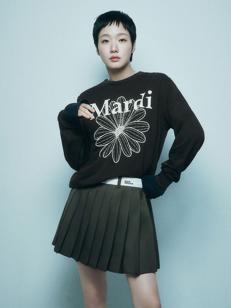 Mardi Mercredi - [9/1 순차배송] WOOL PLEATED MINI SKIRT CONTRAST WAISTBAND_BROWN