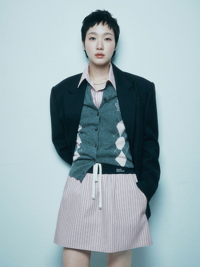 Mardi Mercredi - COTTON MINI SKIRT STRIPE CONTRAST WAISTBAND_PINK