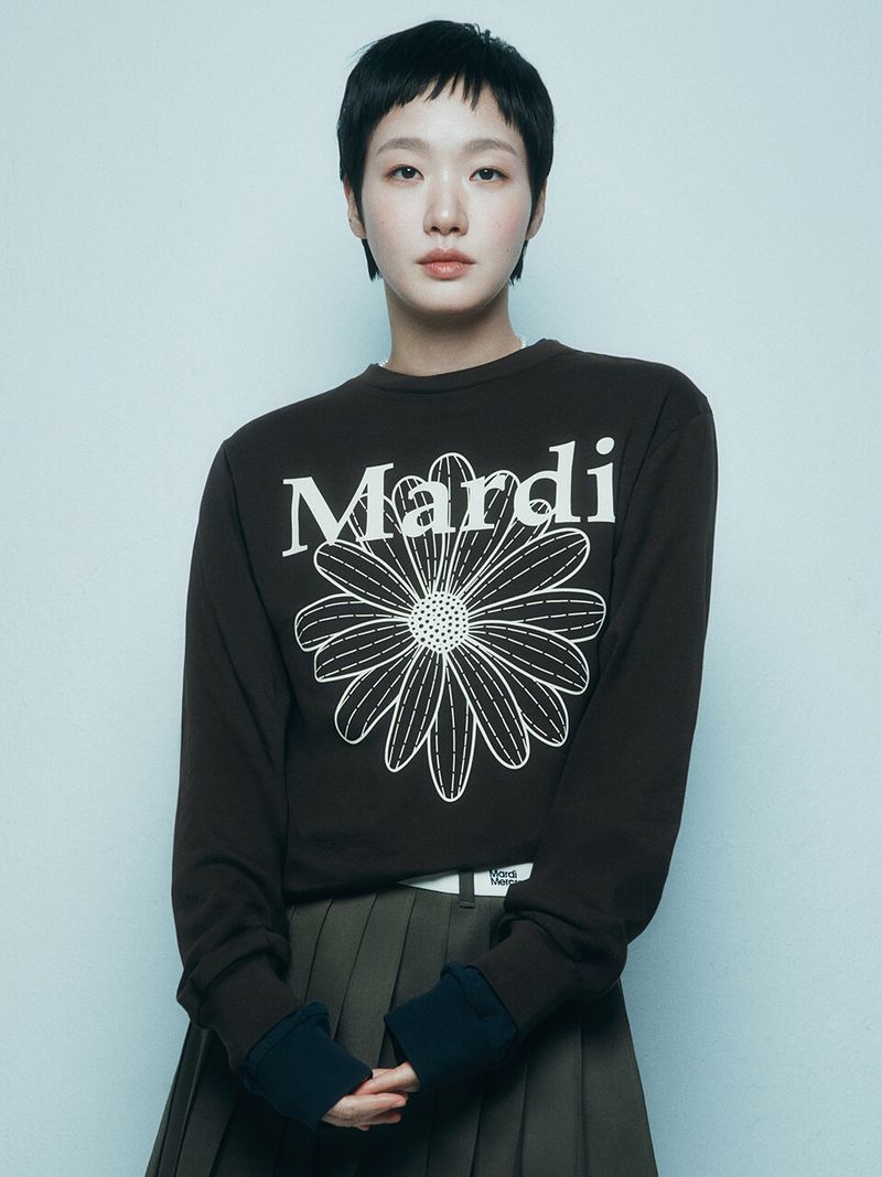 Mardi Mercredi - TSHIRT LONG SLEEVE FLOWERMARDI_BROWN CREAM